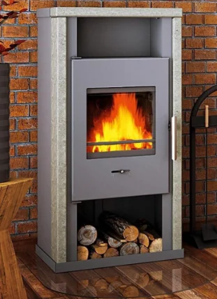 Wamsler Yuna Kaminofen 6 kW Stahl Naturstein
